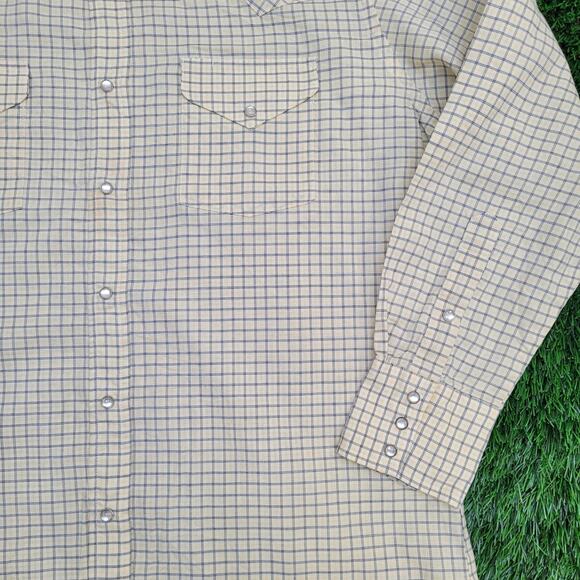 Vintage Ely-Cattleman Pearl Snap Button Shirt XL 23x32 Plaid - Picture 11 of 11